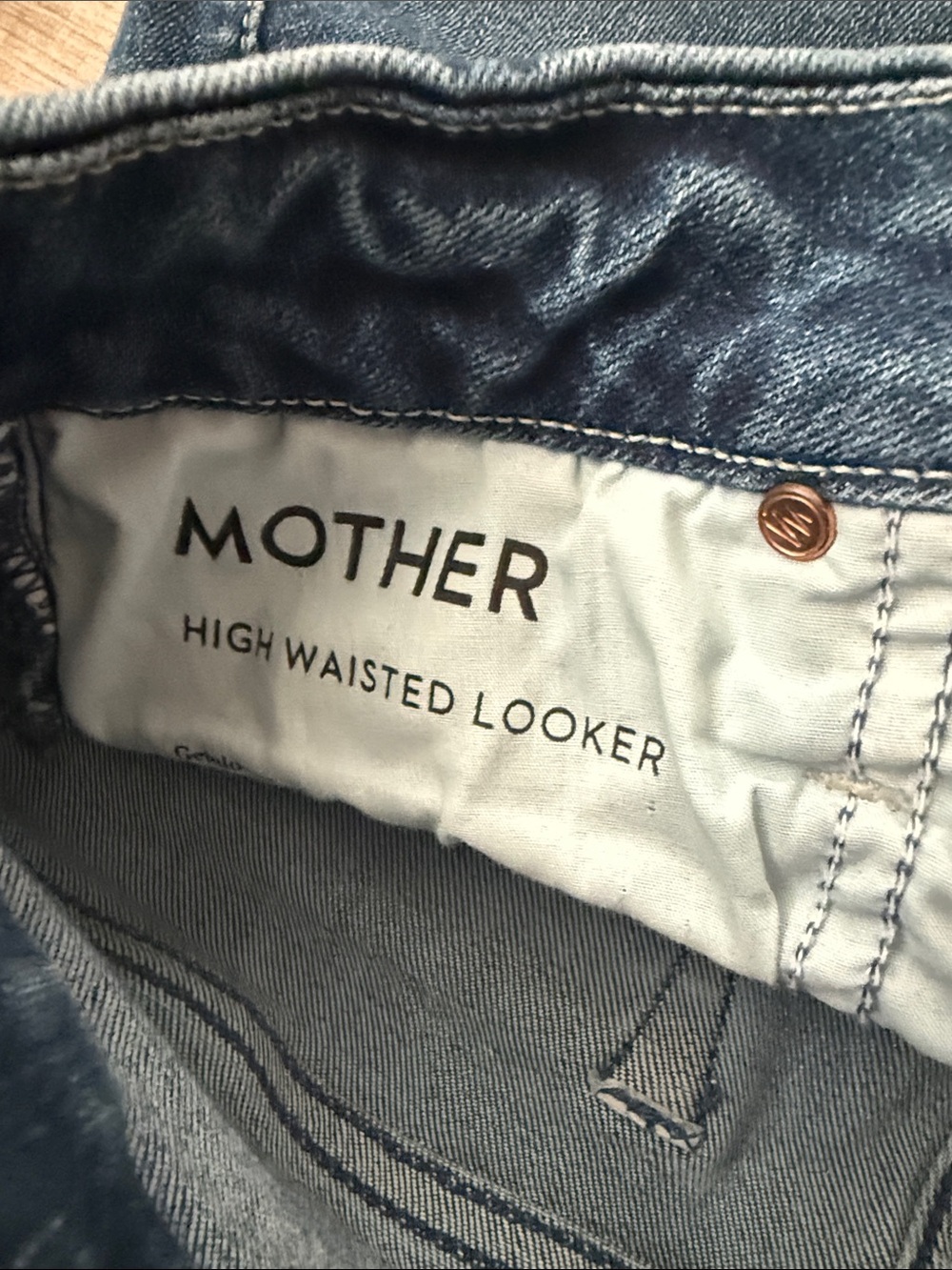 MOTHER The High Waisted Looker Skinny Jeans Blue Wash Size 25 - Picture 10 of 11